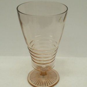 Vintage 1950s Pink SODA FOUNTAIN 6 3/4 Inch High Footed Glass